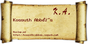 Kossuth Abbás névjegykártya